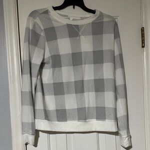 Women's Gray Checkered Sweater